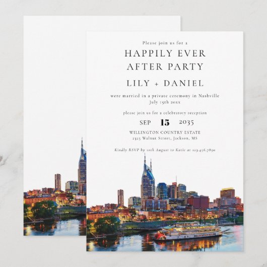 Happily Ever After Nashville Wedding 招待状 (正面/裏面)