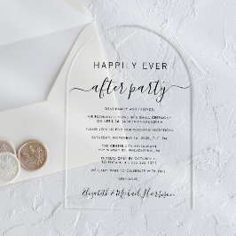 Happily Ever After Party Arch Wedding Reception アクリル招待状