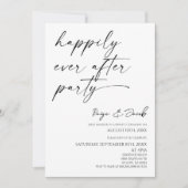 Happily Ever After Party Minimal Wedding Reception 招待状 (正面)