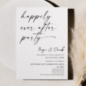 Happily Ever After Party Minimal Wedding Reception 招待状