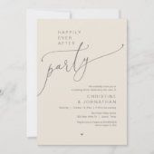 "Happily Ever After Party" Modern Wedding Dinner 招待状 (正面)