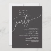 "Happily Ever After Party" Modern Wedding Dinner 招待状 (正面)