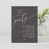 "Happily Ever After Party" Modern Wedding Dinner 招待状 (スタンド正面)