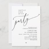 "Happily Ever After Party" Modern Wedding Dinner 招待状 (正面)