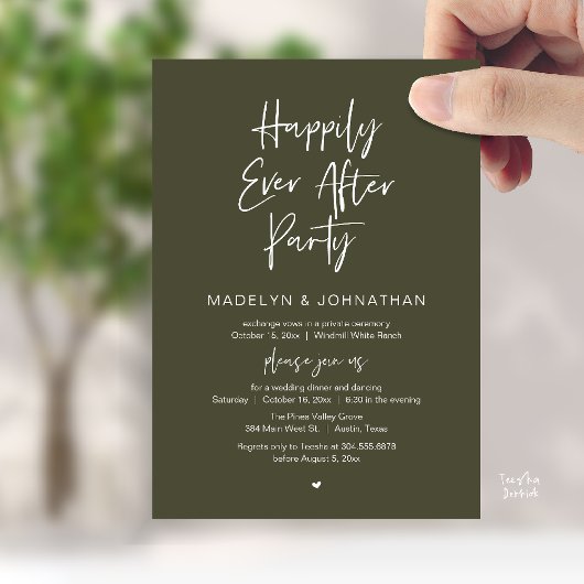 Happily Ever After Party, Modern Wedding Dinner 招待状