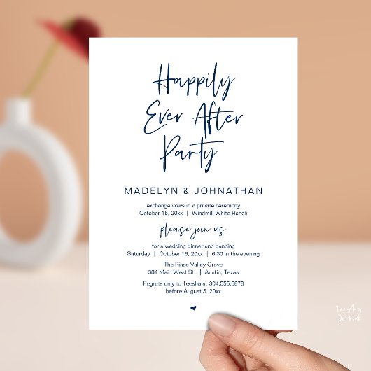 Happily Ever After Party, Modern Wedding Dinner 招待状