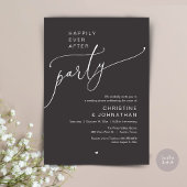 "Happily Ever After Party" Modern Wedding Dinner 招待状