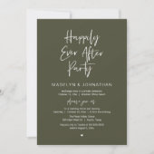 Happily Ever After Party, Modern Wedding Dinner 招待状 (正面)