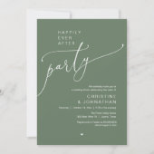 "Happily Ever After Party" Modern Wedding Dinner 招待状 (正面)