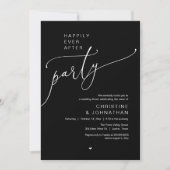 "Happily Ever After Party" Modern Wedding Dinner 招待状 (正面)
