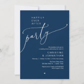 "Happily Ever After Party" Modern Wedding Dinner 招待状 (正面)