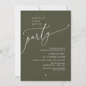 "Happily Ever After Party" Modern Wedding Dinner 招待状 (正面)