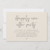 Happily Ever After Party Modern Wedding Reception 招待状 (正面)