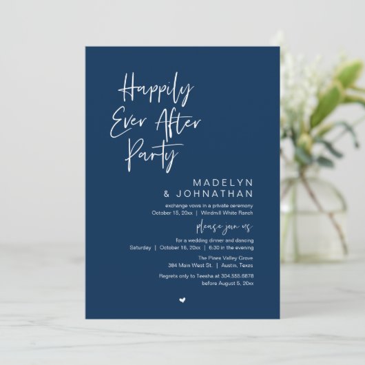 Happily Ever After Party, Modern Wedding Reception 招待状 (スタンド正面)