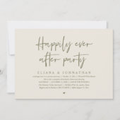  Happily Ever After Party Modern Wedding Reception 招待状 (正面)