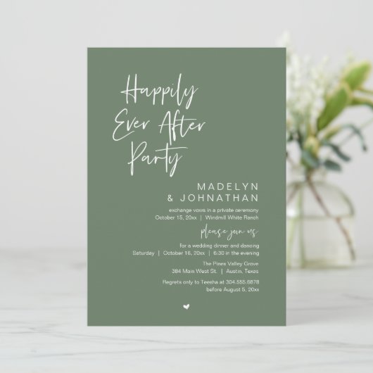 Happily Ever After Party, Modern Wedding Reception 招待状 (スタンド正面)