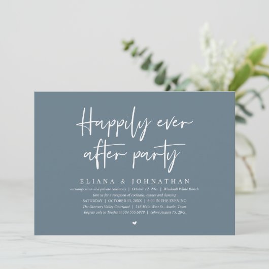  Happily Ever After Party Modern Wedding Reception 招待状 (スタンド正面)