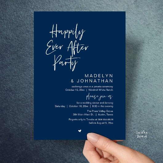 Happily Ever After Party, Modern Wedding Reception 招待状