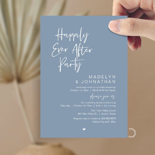 Happily Ever After Party, Modern Wedding Reception 招待状