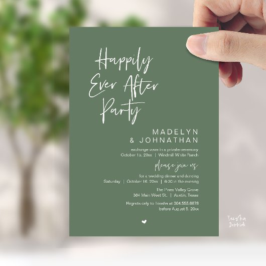 Happily Ever After Party, Modern Wedding Reception 招待状