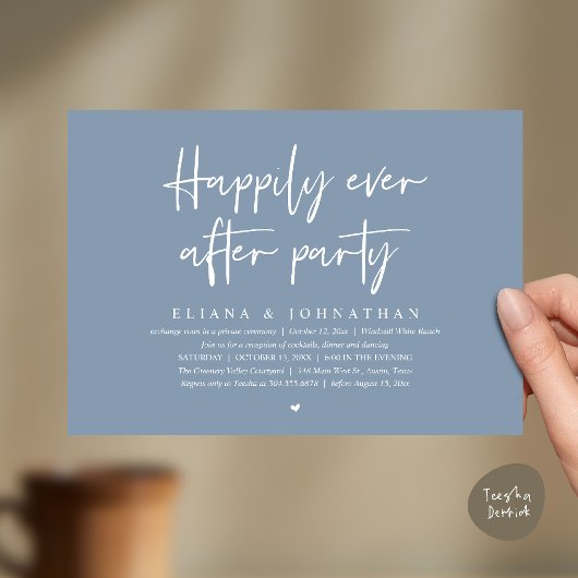  Happily Ever After Party Modern Wedding Reception 招待状