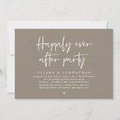  Happily Ever After Party Modern Wedding Reception 招待状 (正面)