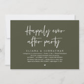  Happily Ever After Party Modern Wedding Reception 招待状 (正面)