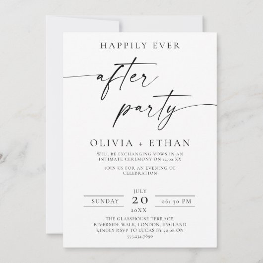 Happily Ever After Party Photo Wedding Reception 招待状 (裏面)