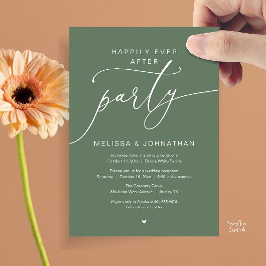 Happily Ever After Party Romance Wedding Reception 招待状