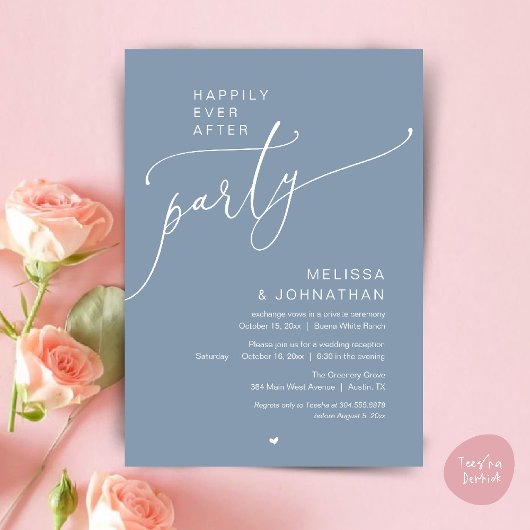 Happily Ever After Party Romance Wedding Reception 招待状