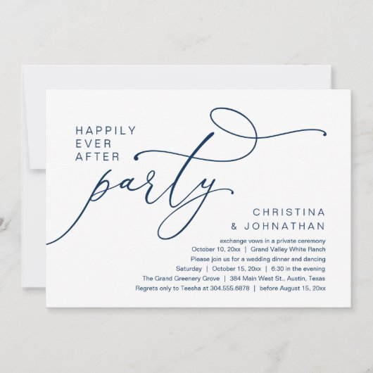 Happily Ever After Party, Romantic Wedding Dinner 招待状 (正面)
