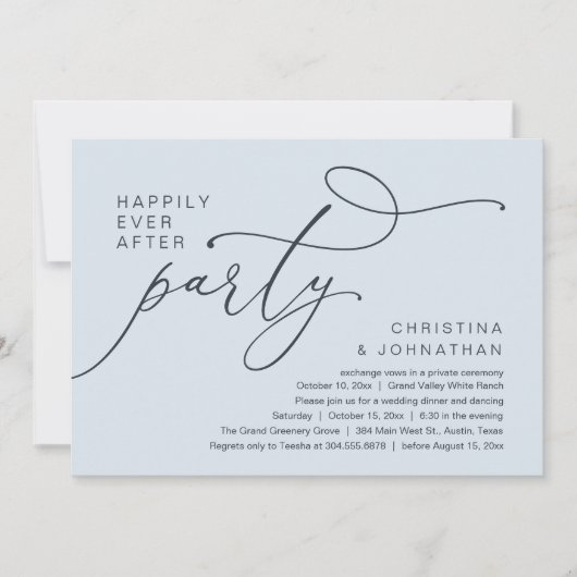 Happily Ever After Party, Romantic Wedding Dinner 招待状 (正面)