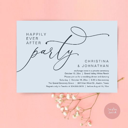 Happily Ever After Party, Romantic Wedding Dinner 招待状