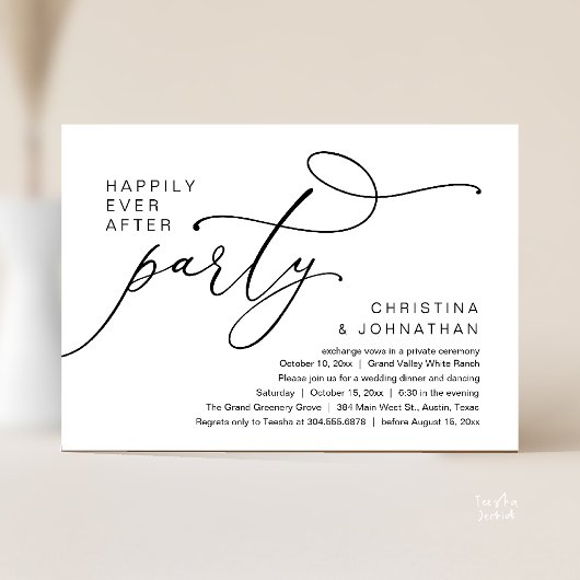 Happily Ever After Party, Romantic Wedding Dinner 招待状