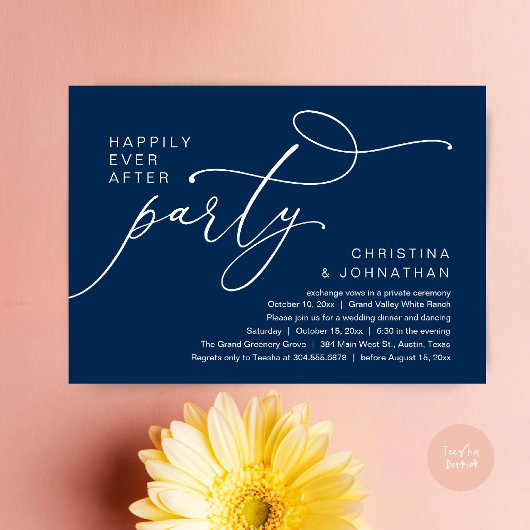 Happily Ever After Party, Romantic Wedding Dinner 招待状