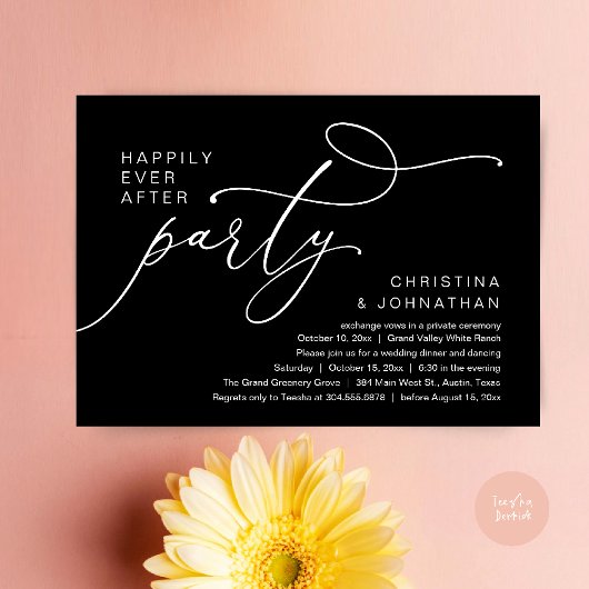 Happily Ever After Party, Romantic Wedding Dinner 招待状