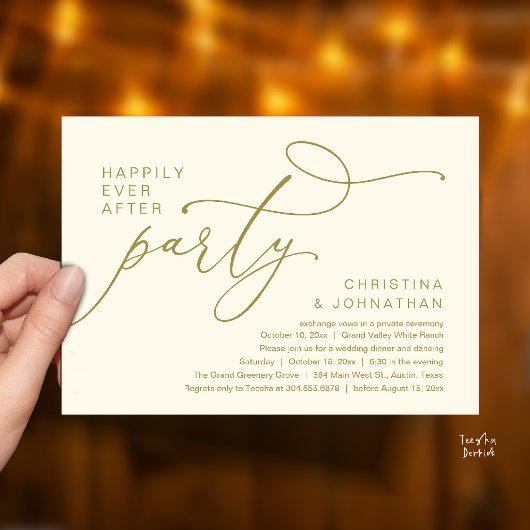 Happily Ever After Party, Romantic Wedding Dinner 招待状