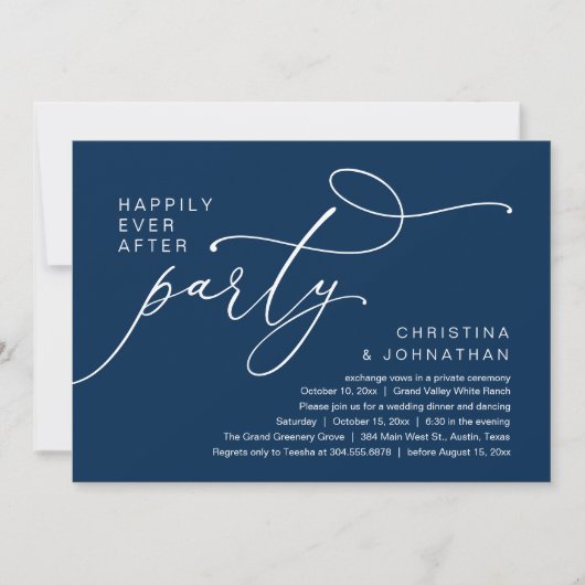 Happily Ever After Party, Romantic Wedding Dinner 招待状 (正面)
