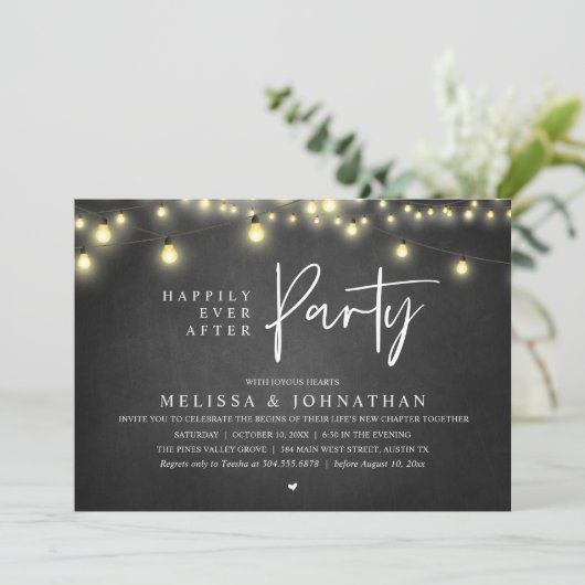 Happily Ever After Party, Rustic String Lights 招待状 (スタンド正面)