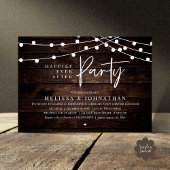 Happily Ever After Party, Rustic String Lights 招待状