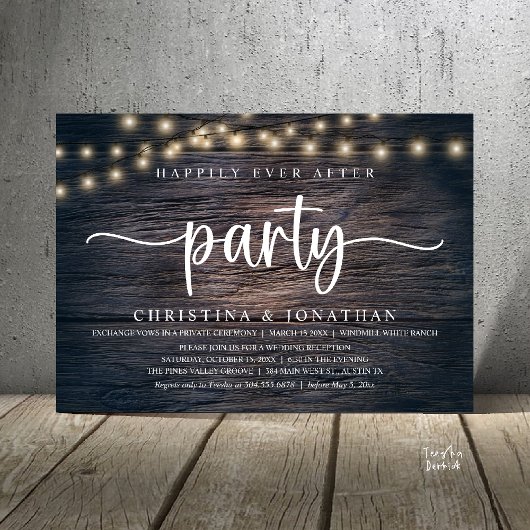 Happily Ever After party, Rustic Wedding 招待状