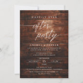 Happily Ever After Party Rustic Wedding Reception 招待状 (正面)