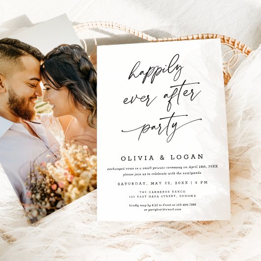 Happily Ever After Party Script Wedding Elopement 招待状