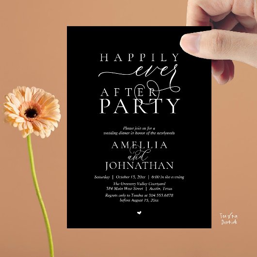 Happily Ever After Party Wedding Elopement Dinner 招待状