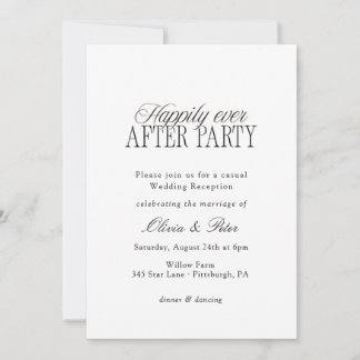 Happily Ever After Party Wedding Reception 招待状
