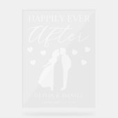 Happily Ever After Personalized Wedding アクリルサイン (正面)
