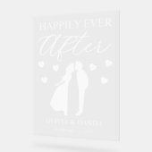 Happily Ever After Personalized Wedding アクリルサイン (傾斜)