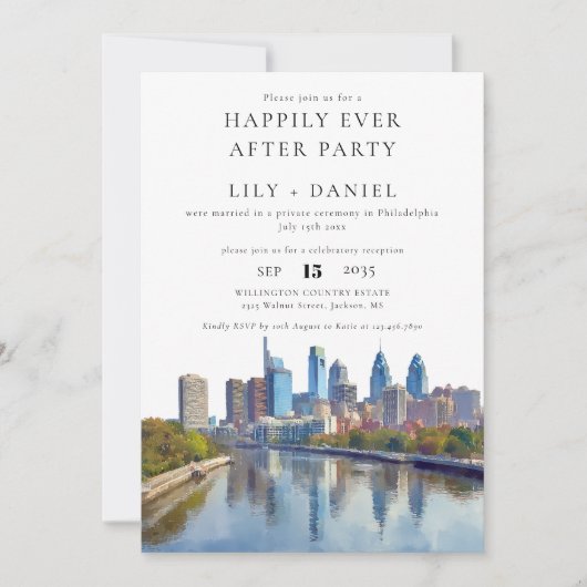 Happily Ever After Philadelphia Wedding 招待状 (正面)