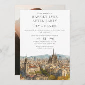 Happily Ever After Photo Barcelona Wedding 招待状 (正面/裏面)