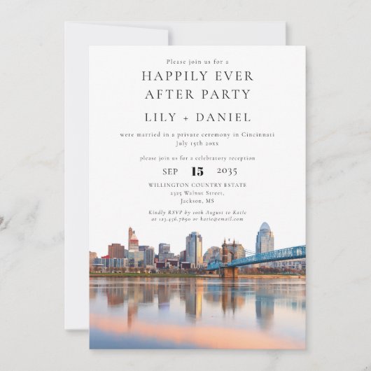 Happily Ever After Photo Cincinnati Wedding 招待状 (正面)
